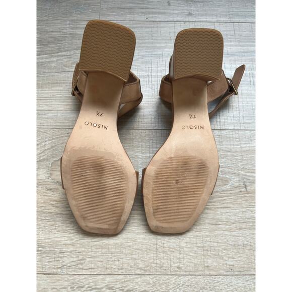Nisolo Stella Block Heel almond leather size 7 - Picture 3 of 9